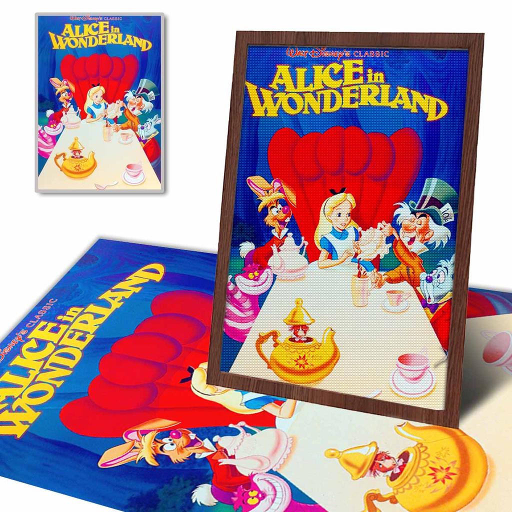 Full Round Diamond Painting Alice's Party Art Rhinestone Picture Mosaic DIY 5D Cross Stitch Embroidery Home Decoration