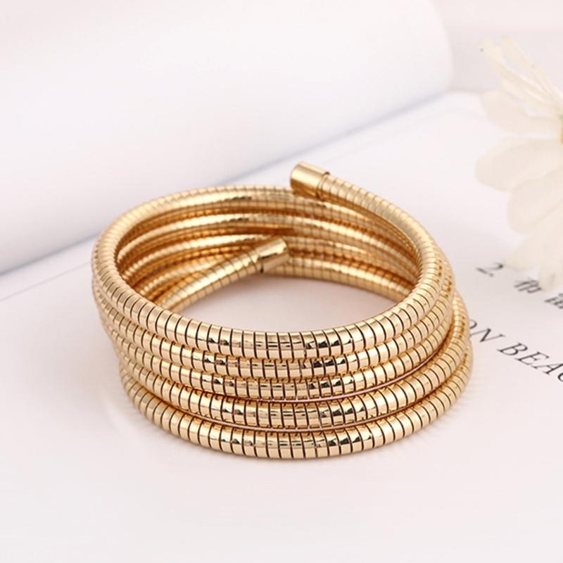 Stapelbarer Mehrschichtiger Armreif Stilvoller Metall Elastischer Schmuck Stapelbarer Armreif Elastisches Armband für Modebewusste Liebhaber