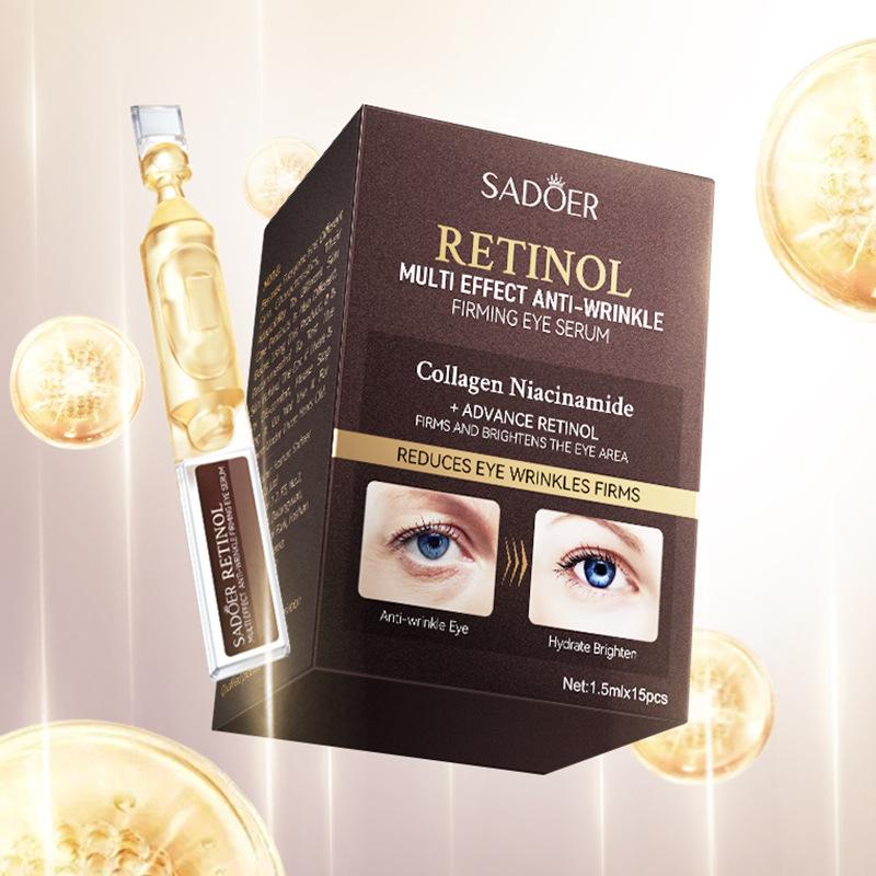 15PCS Anti-Aging Eye Serum Ampoules  Moisturizing & Brightening Treatment Premium Youth Restoring Eye Essence for Dark Circles