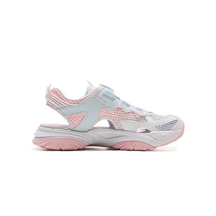 Li Ning Kids Sports Lifestyle Series Comfortable Lightweight Non-Slip Wear-Resistant Low-Top Sandals Kids sandals White Pink YKUV006-4