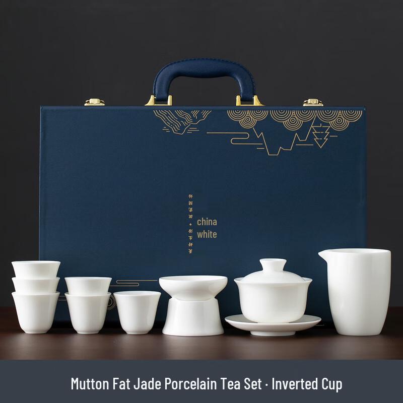 Dehua 'A Thousand Li of Rivers and Mountains' Ceramic Gaiwan Tea Gift Set