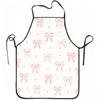 1pc Pink Bow & Heart Print Apron - Adjustable Waistband, Durable Easy-Clean Polyester Suitable for Kitchen Cooking, Gardening, Orchard Picking, Christ