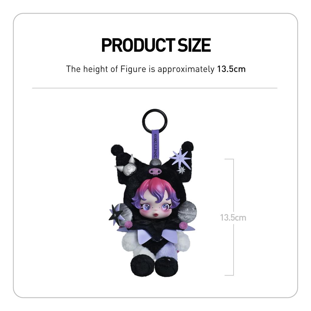 [POP MART Official Store] SKULLPANDA × KUROMI Plush skullpanda (Skullpanda, Popmart) Plush Doll Toy Soft Vinyl Figure Keychain Blind Doll Gift Fan