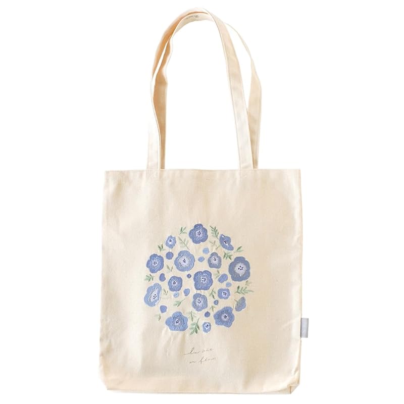 

green house embroidered tote bag large nemophila IT001-5