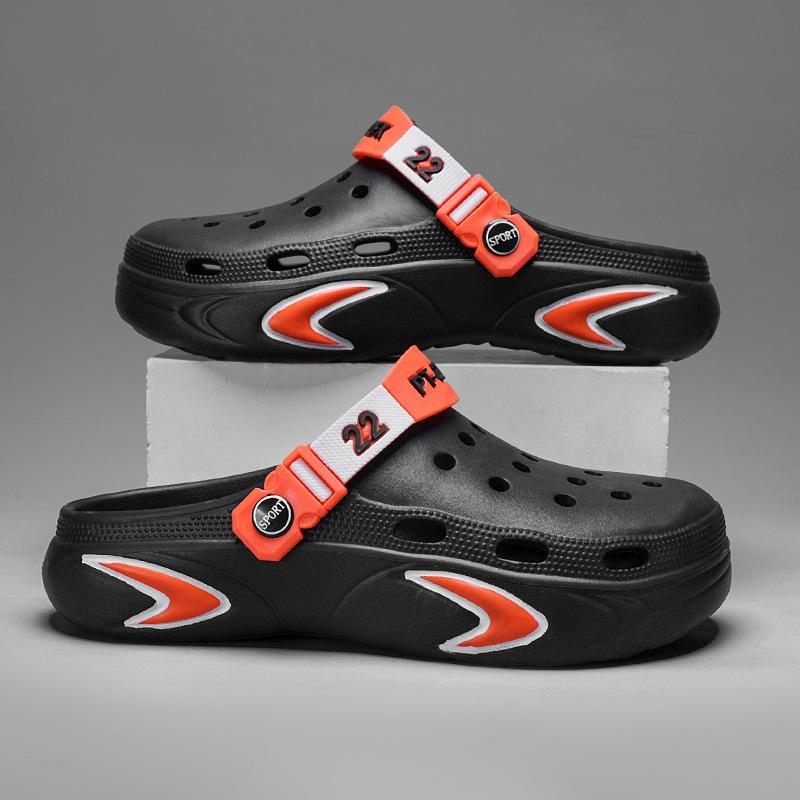 Baotou drag men's outer wear hole shoes men's trend outer wear casual beach shoes men's soft sole breathable tide sandals