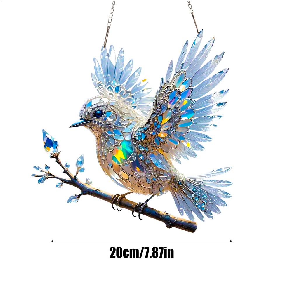 

2D Acrylic Bluebird Ornament Shelf Room Bird Decorations Hummingbird Decorative Sculptures Statues Sun Catcher For Home Living