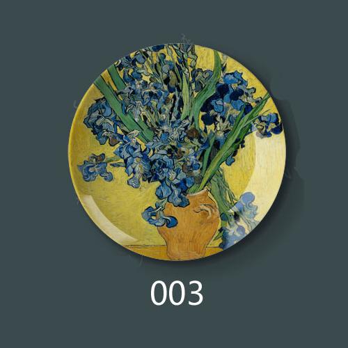 8 Inch Van Gogh Painting Porcelain Decorative Wall Hanging Plate Seat Disc Ceramic Disc Art Nouveau