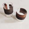 Black Walnut Insulated Anti-Scald Cup Sleeve for Coffee, Ceramic, or Glass Tea Set