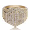 Anello da Uomo BAOSHINA Hip Hop Iced Out Alta Qualità Micro Pavé Anello Dito in Zirconia Cubica Anelli Quadrati per Uomo