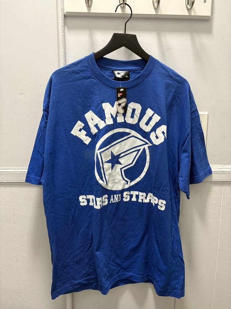 Famous Stars and Straps Shirt Mens XL Blue Graphic Logo Streetwear T-Shirt Tee Unisex T-Shirt S