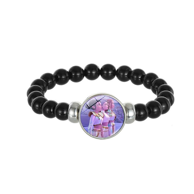 Demon Hunters Saja Boy Beaded Bracelet, Lumi Zoe Mira Black Bead Jewelry
