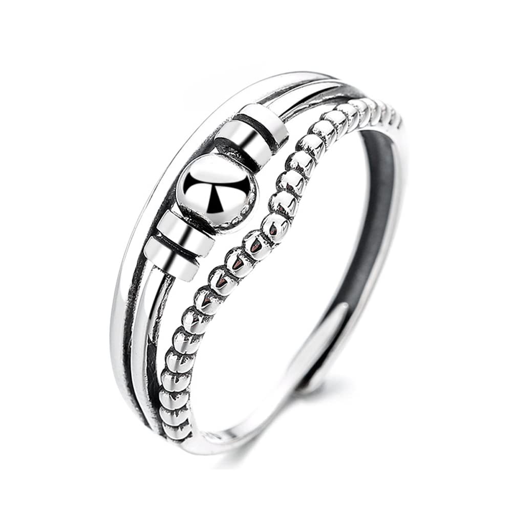 

One Size Fits Shiny Cross Pure Silver For Accessory [Deelfel] Women s Ring, Silver, All, Multi-Row Ring, Surface, Ball, Ring, Silver, 925,