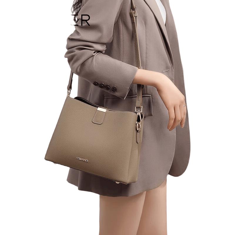C.BANNER Women s Genuine Leather Bucket Shoulder Bag
