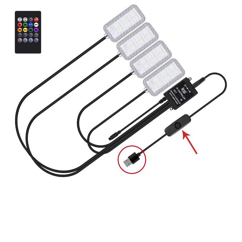 Led Car Foot Ambient Light With USB Neon Mood Lighting Backlight Music Control App RGB Auto Interior Decorative Atmosphere Light