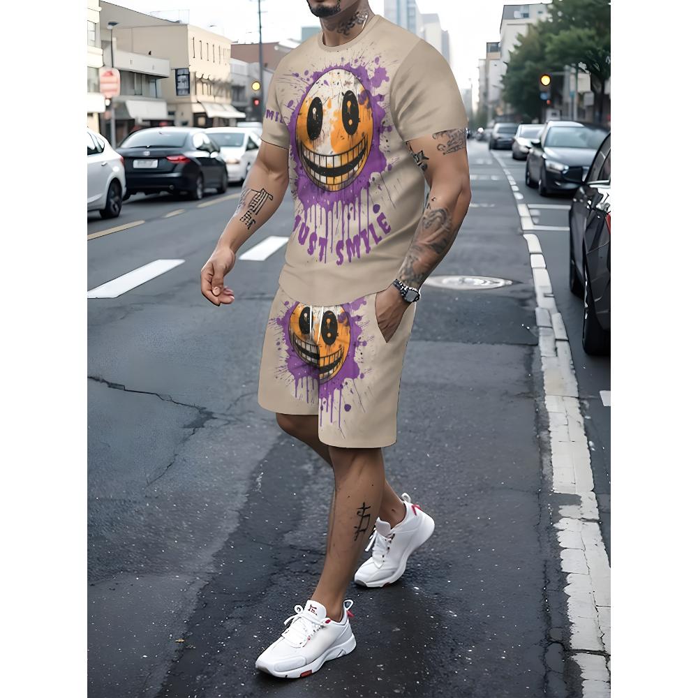 Tuta Sportiva Traspirante alla Moda da Uomo Casual Larga a Maniche Corte con Pantaloncini Tuta Comoda Unisex Abbigliamento Sportivo