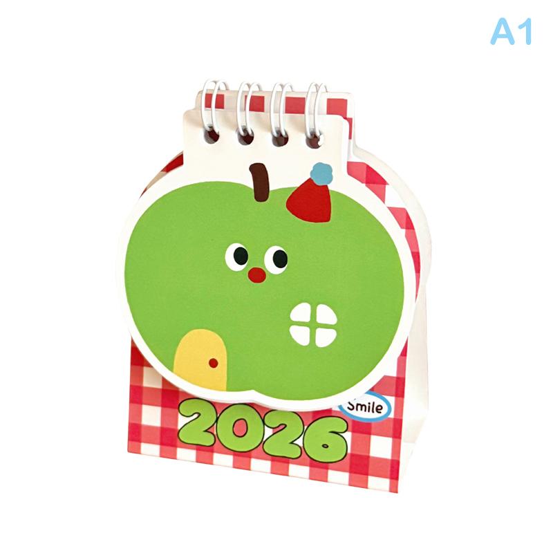 2026 Horse Year Mini Desk Calendar Cartoon Portable Coil Monthly Calendar Planner Office And Home Decor New Year'S Present