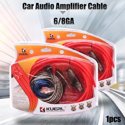 6/8GA Car Audio Amplifier Cable 60 AMP Wiring Fuse Copper Clad Aluminum Car Amplifier Wiring Kit Universal Car Car Audio Wire