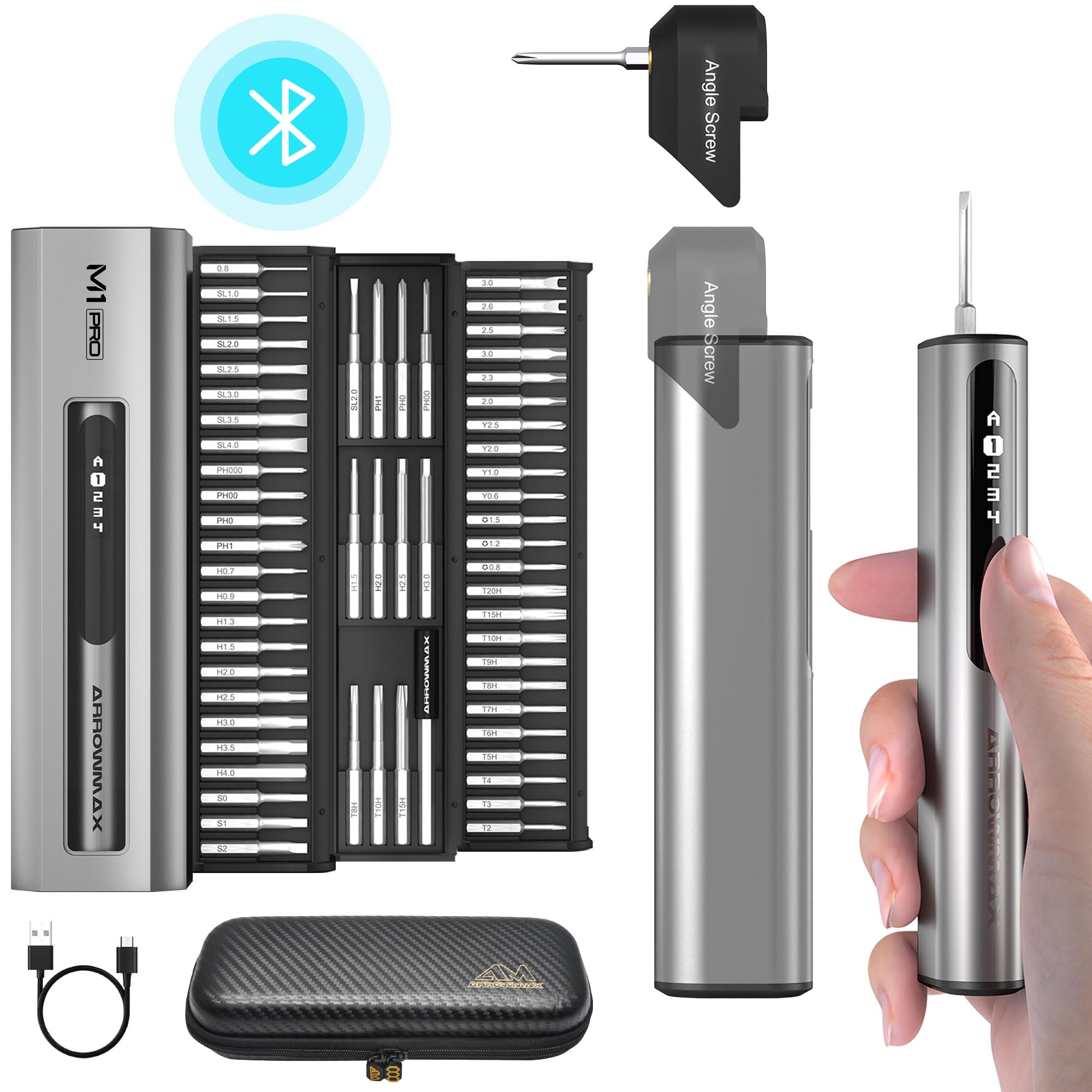 

ARROWMAX Mini Electric Precision Electric Screwdriver with Magnetic Smart Motion Max 3 5 Torque Repair Tool Set for and Watches PRO 7.4V Screwdriver, чорний