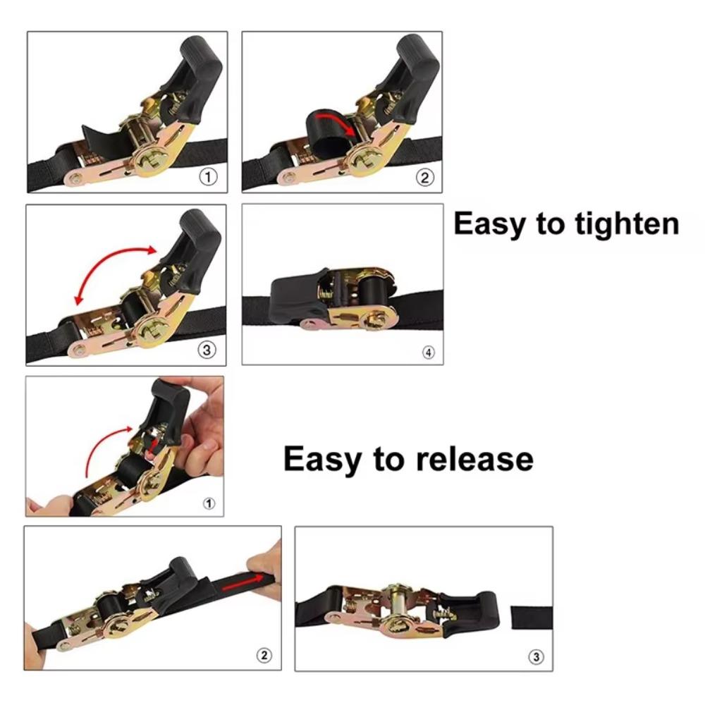2 Meter Verstellbarer Ratschenspanngurt Stabil mit Krallen Seilspanner Metallschnalle Frachtgurt Rückholer Frachtzurrgurt