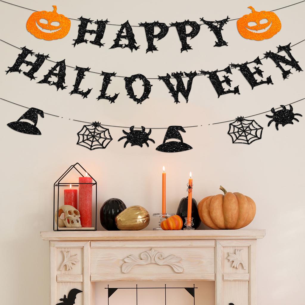 Halloween Letter Pumpkin Flag Decoration Banner Arrangement