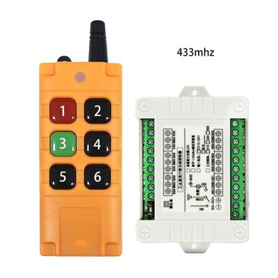 Für C 12 V 6 Kanäle 6 Kanäle RF 315/433 MHz Drahtloses Fernbedienungssystem, 2000 m lange Distanz, Sender + Empfänger