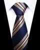 3pz Cravatta Formale Uomo Standard 8cm Blu Business Professionale Rigata Cravatte Accessori Abito da Matrimonio Cravatta Tessitura Jacquard Uomo