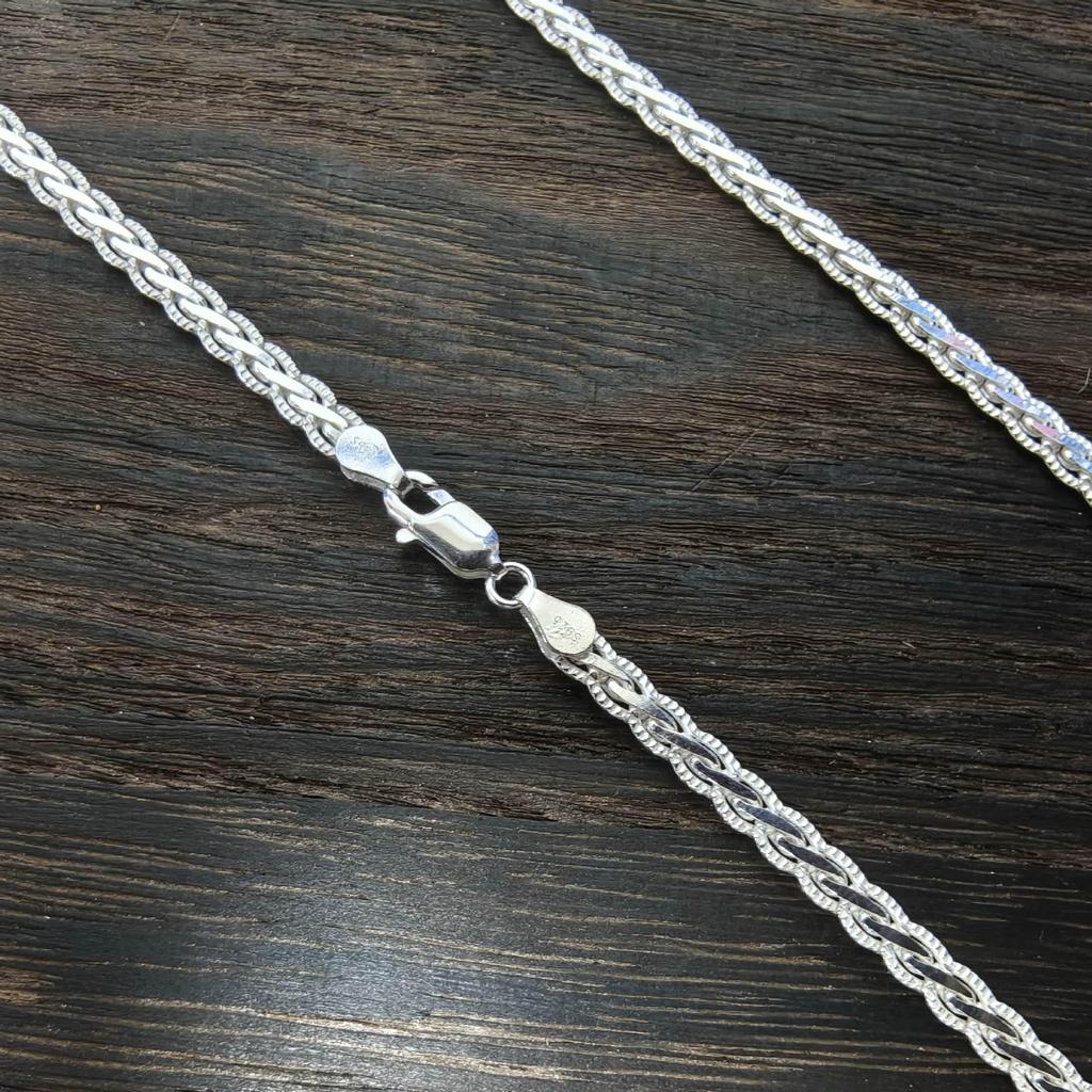 Exquisite 925 Sterling Silver Flat Dragon Scale Chain Necklace - Personalized, Fashionable, Versatile Men's Clavicle Accessory