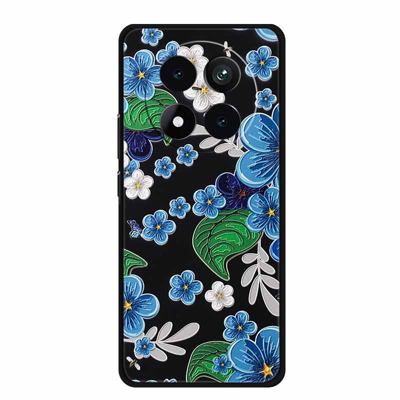 3D Emboss Case For Xiaomi Redmi Note 15 Phone Case Flowers Black Silicone Soft Back Cover Coque For Redmi Note 15 Pro Plus Case
