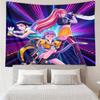 Kpop Hunter Tapestry for Bedroom Aesthetic Classroom Tapestries Wall Hanging for Living Room Dorm Office,Ideal Creative Gift