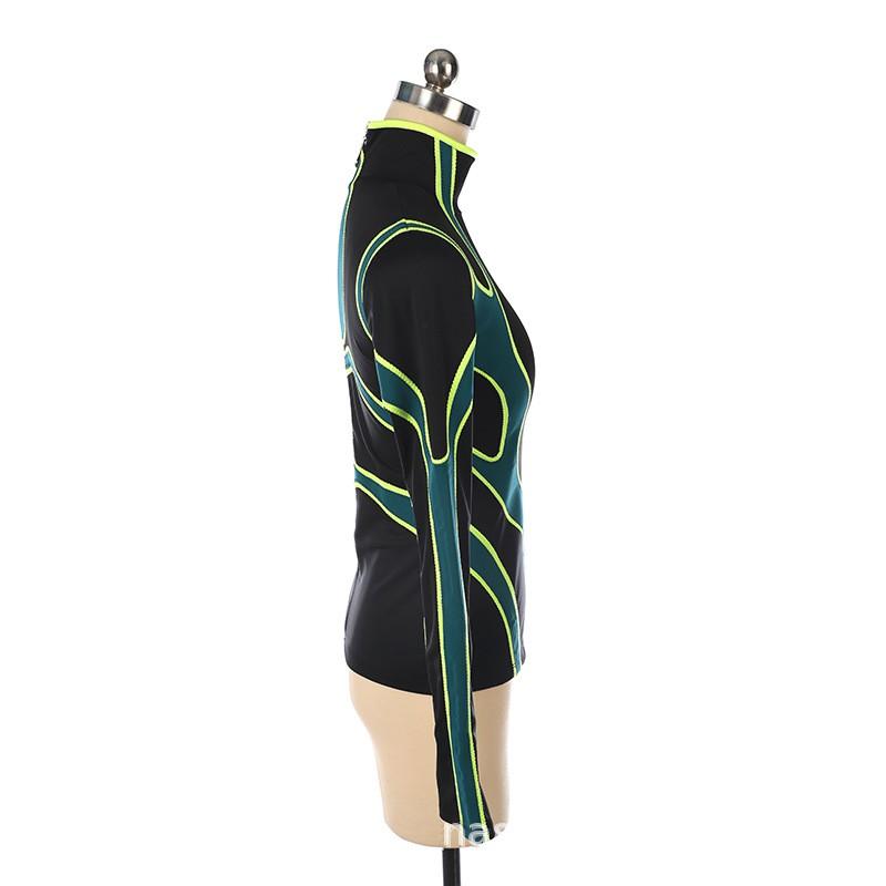 Girls Figure Skating Performance Costume With Rhinestone Embellishment Nylon Blend Top Anime Theme Stage Wear Kids Adults