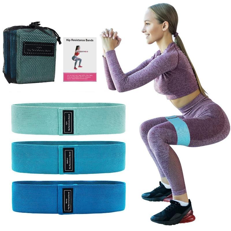 Fitness Yoga Elastic Band Polyester Cotton Buttocks Band Squat Resistance Pull Band Bodybuilding Elastic Ring