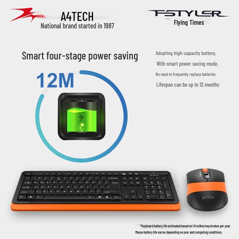 A4TECH FG1010 Wireless Office Keyboard Mouse Combo
