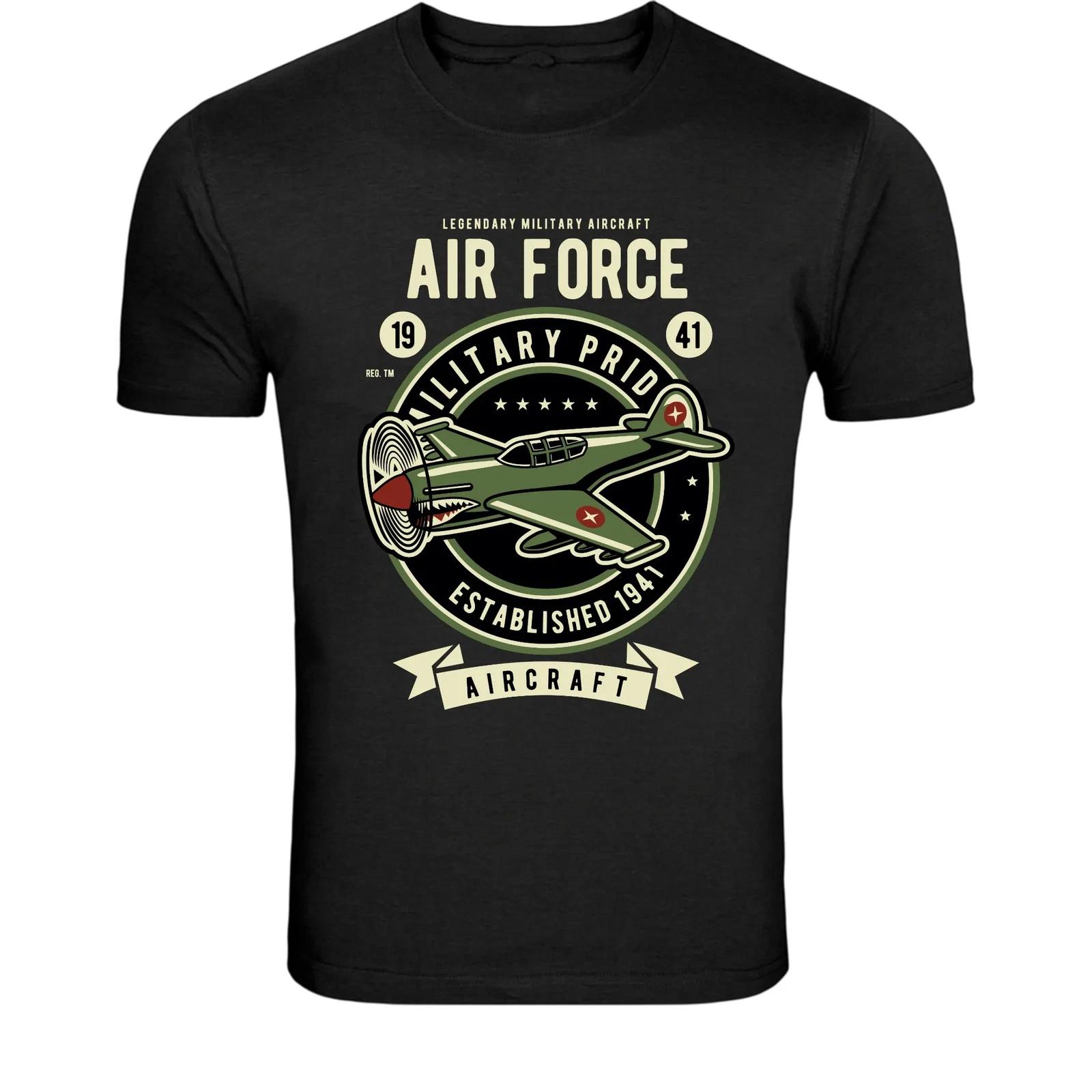 

Air Force Military Pride Aircraft T-Shirt - Vintage Fighter Plane 2XL