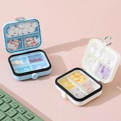 Portable Mini Travel Pill Organizer Silicone Seal Jewelry Storage Small Pill Dispenser Airtight Moisture-proof Weekly Pill Box