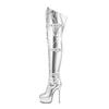 Fashion New High-quality Belt Buckle Cross Strap Over The Knee Boots Sexy Hot Girl Pole Dance 15cm High Heel Motorcycle Boots Size35-48