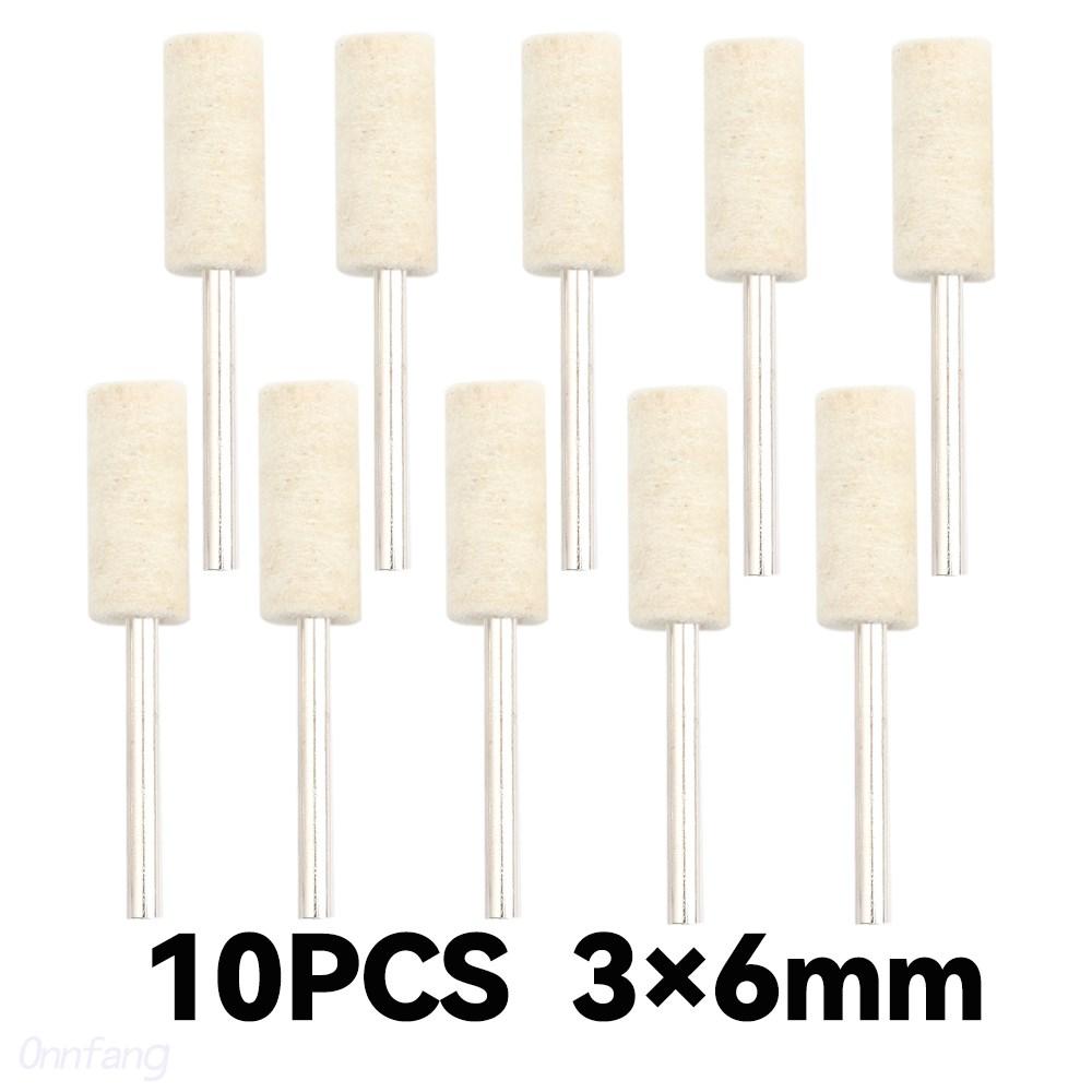 10Pcs/5Pcs Wool Felt Mounted Polishing Buffing Wheel OD 3-10mm Grinding Head for Dremel Drill Rotary Tool 3mm Shank