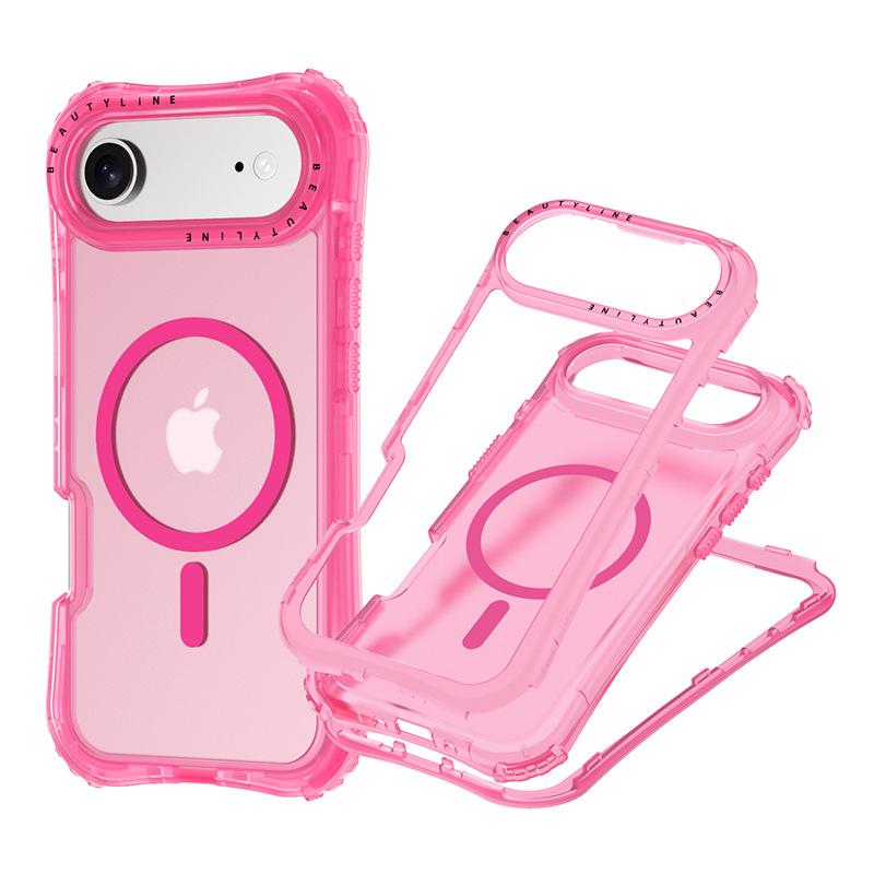 

New IP17air Anti Drop Phone Case with Magnetic Suction and Waist Enhancement, Three in One Skin Feel, and A Drawstring Camera For iPhone 17 Pro Max