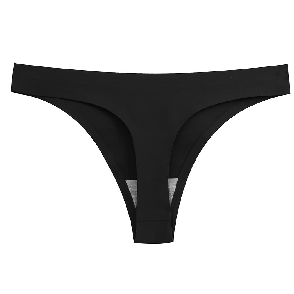 

BZEL Women s Panties Sexy Lingerie Solid G-strings Seamless Thongs Comfortable Women Underwear Breathable Female Underpant Tanga S чёрный