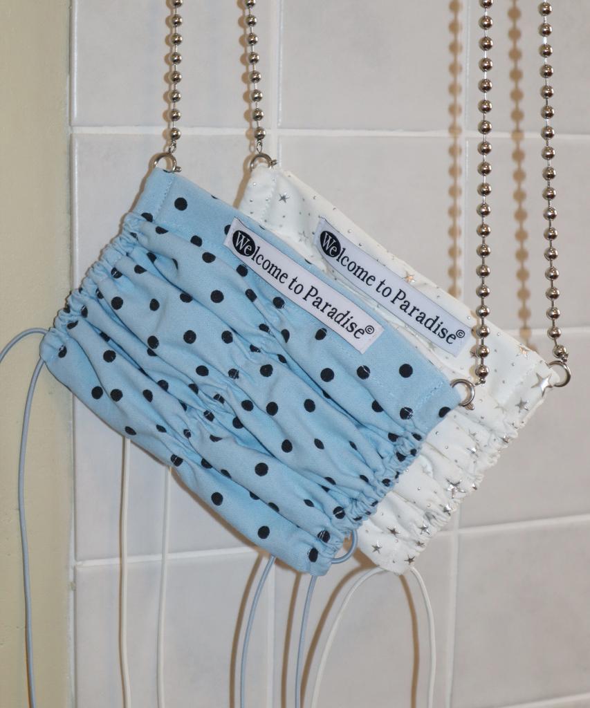 Welcome To Ccc Mimi Bag (Sky Dot) + Silver Chain Mini Bag