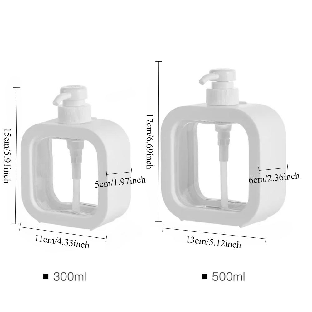 PET Plastic 300ml, 500ml Square Shampoo Bottle, Shampoo Bottle, Transparent Portioning Bottle, Soap Dispenser, Reusable