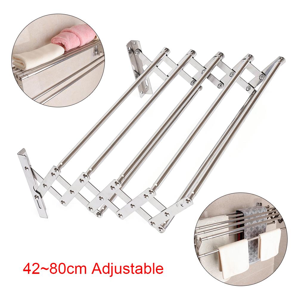 Folding Clothes Rack, Bathroom Towel Rack Bracket, Bathroom Toilet Stainless Steel 42-80 Cm