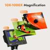 4.3 inch Digital Microscope 10X-1000X High Definition Microscope LCD Video Microscope 8 LEDs Soldering Observation Equipment