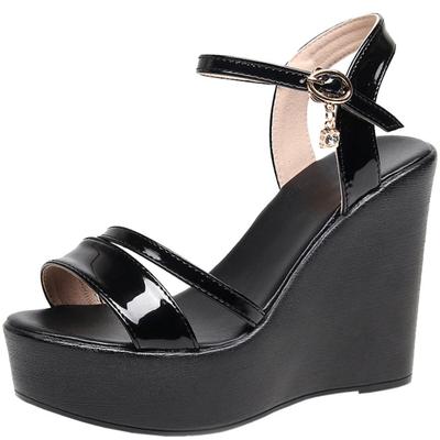 Heel 6CM 8CM 11.5CM Green Wedge Sandals Women Wedges Heel Open Toe Beach Shoes High Heel Platform Sandals Small Plus Size 33-43