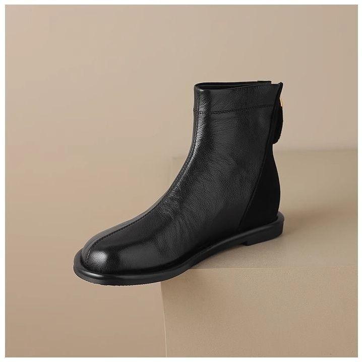 

Женские ретро ботильоны из мягкой кожи - Осень/Зима, Круглый носок, Плоская подошва, Универсальные, Стройнящий стиль Мартин 40