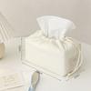 Cotton Drawstring Tissue Bag Napkin Holder Container Portable Kitchen Table Tissue Storage Bag Home Room Decoration Accessories