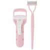 Eyelash Curler Comb Set Professional Wide Angle Fine Tooth Spacing Eyelash Curler Kit with Refill Pads for Make Up Pink