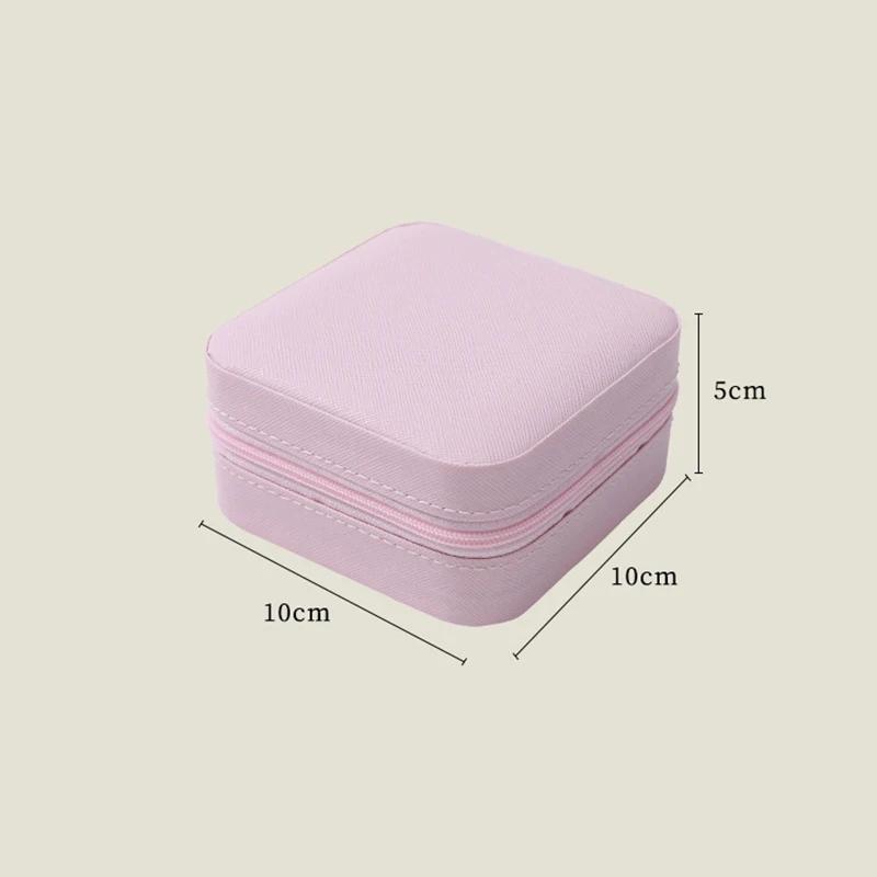 Simple Jewelry Box Wholesale Travel Portable Ring Necklace Earrings Studs Earrings Storage Box Jewelry Organizer