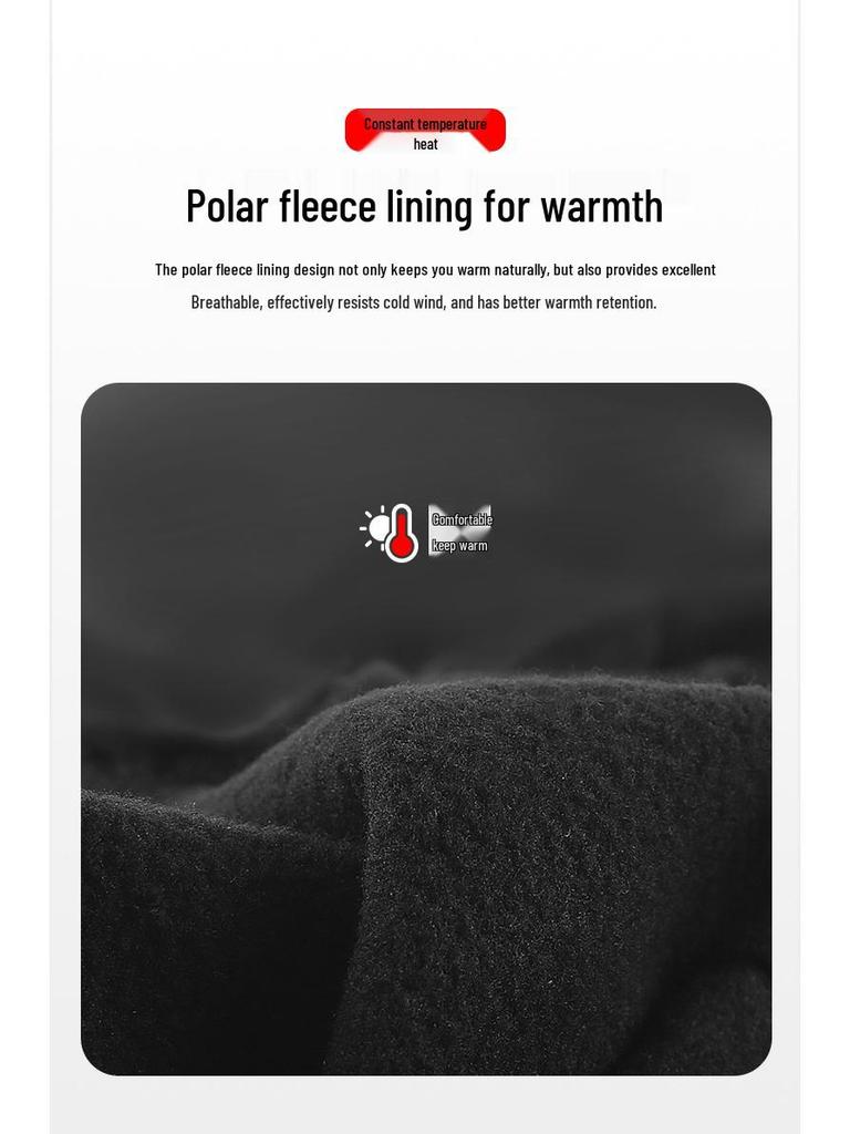 Fleecegefütterte Touchscreen-Radhandschuhe für Herren & Damen: Warme, rutschfeste, kältefeste Vollfinger-Skihandschuhe