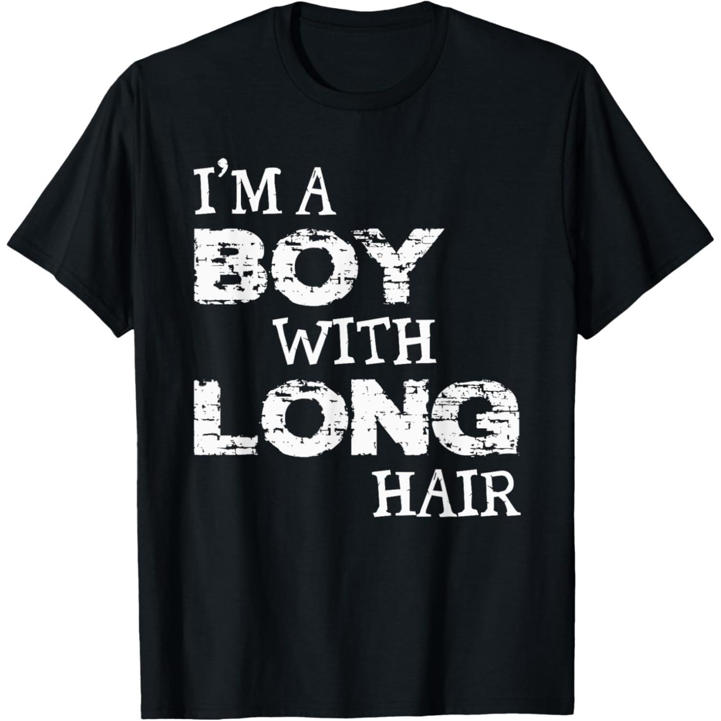 

Im A Boy With Long Hair Funny Boy Cool T Shirts Men Women Cotton Humor Streetwear Tee Shirt Short Sleeve Unisex Loose Clothin... S разноцветный