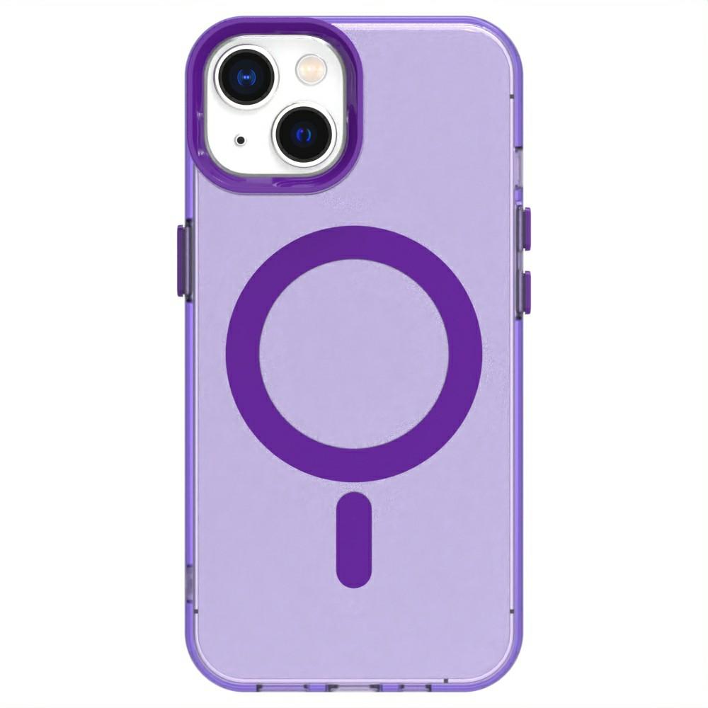 

Серия Candy для iPhone 14/13 Чехол Совместимый с MagSafe PC+TPU+PET Противоударная накладка для телефона Purple